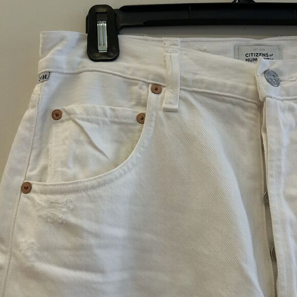 Citizens of Humanity Jeans Barrel Jicama Horseshoe White Wide Leg Raw Hem 29 CoH - Picture 6 of 16